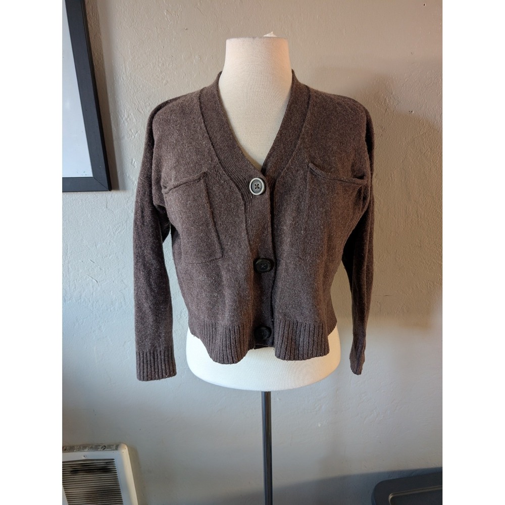 Madewell button up womens cardigan sweater in chocolate brown size S‎